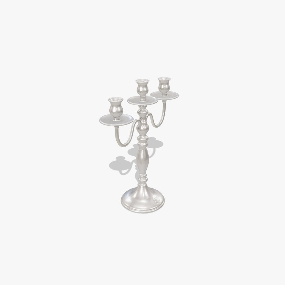 Elegant Silver Candelabra 3D Model Pack